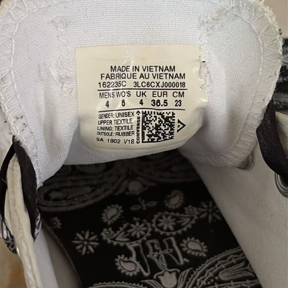 Rare Converse X Miley Cyrus Chuck Taylor All Star Sneakers Black & White Bandana - Picture 16 of 17
